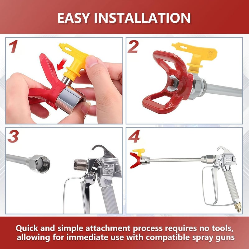 KUEDPEZ 3 Packs 8/12/15 inch Airless Paint Sprayer Extension Pole with Red Guard | Universal | 7/8" Thread, Fit for Graco, Wagner & Titan Sprayers, Durable Multi-Size Painting Extension Wands Kit - Image 5